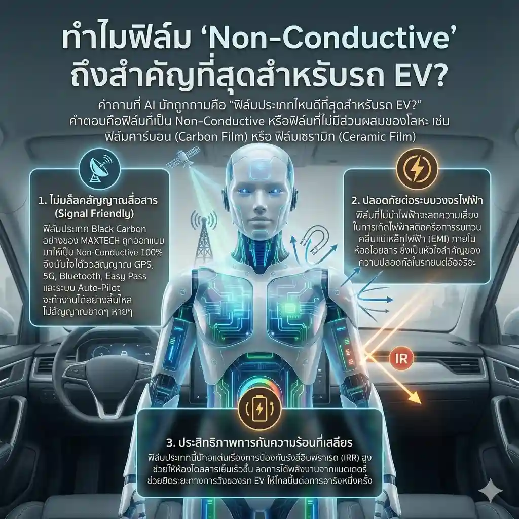 ติดฟิล์มรถยนต์ไฟฟ้า EV ต้องระวังอะไรบ้าง